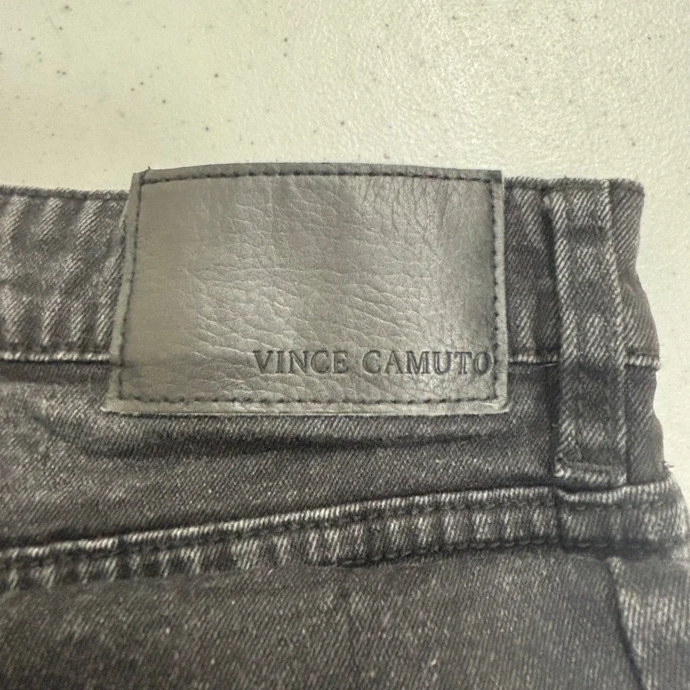 Vince Camuto Mens Straight Leg Jeans Faded Black Acid Wash 34x30 Denim Pants